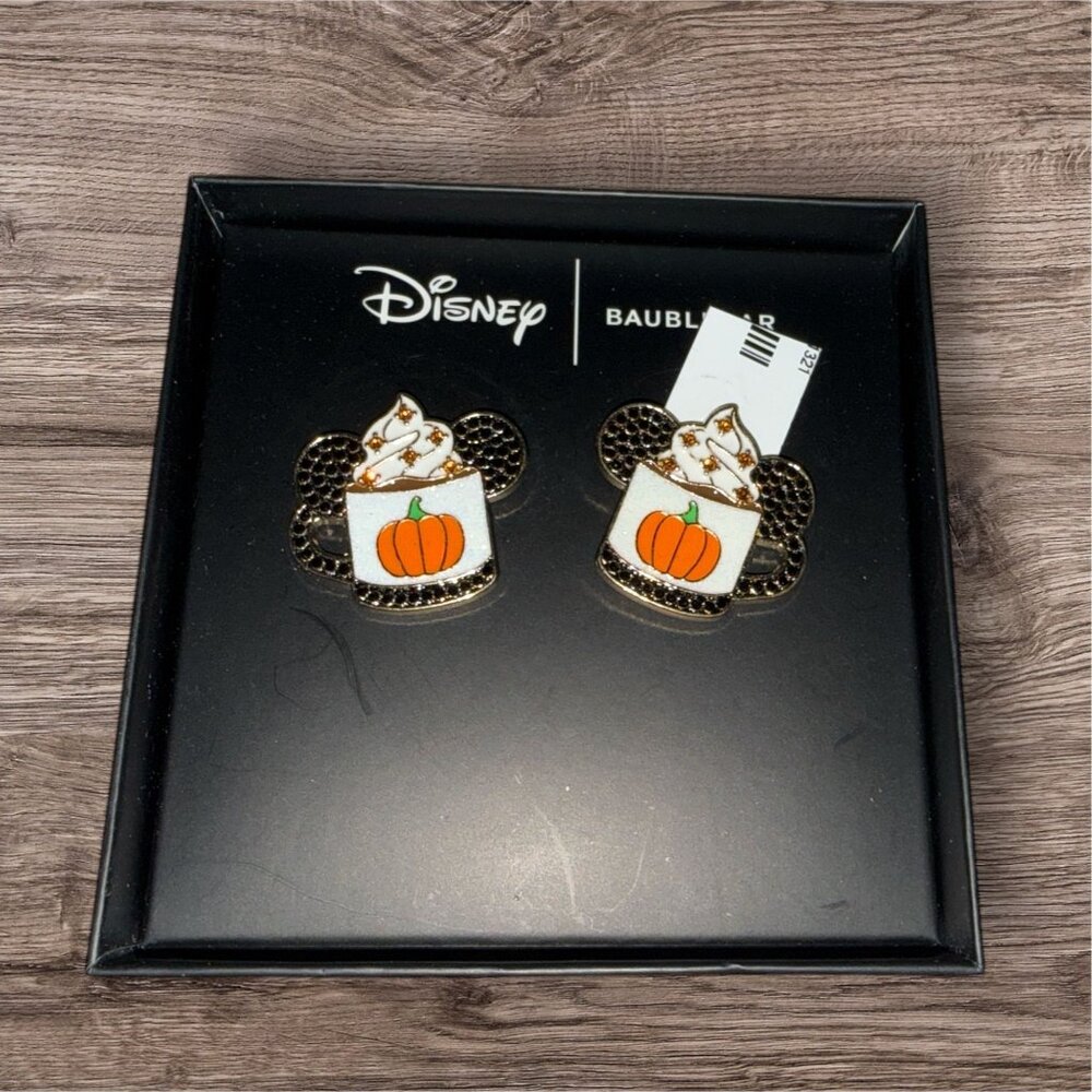 Disney X Baublebar Mickey Mouse Pumpkin Spice Coffee Stud Earrings